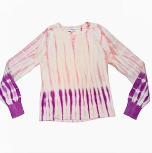 White & Warren pink purple and white tie dye sweater Size Medium